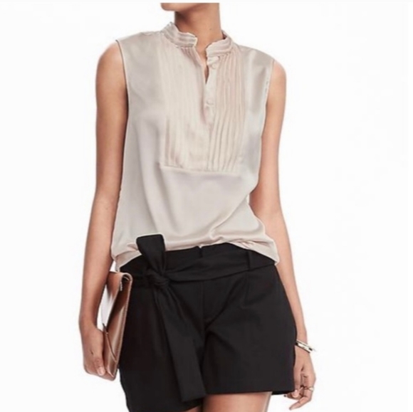 Banana Republic Tops - BANANA REPUBLIC SUSANA BIB BLOUSE, CREAM L